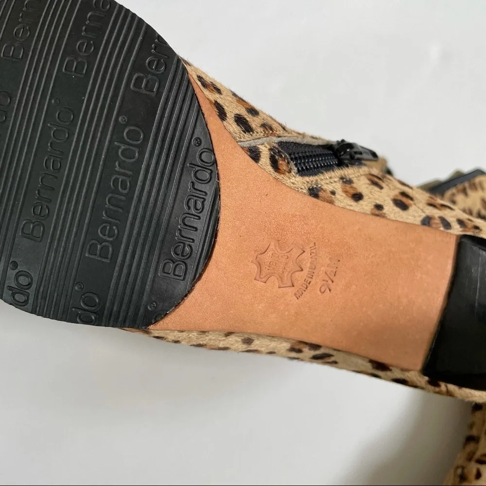 Bernardo Calf Hair Leopard Print Stiletto Boots - Picture 8 of 15